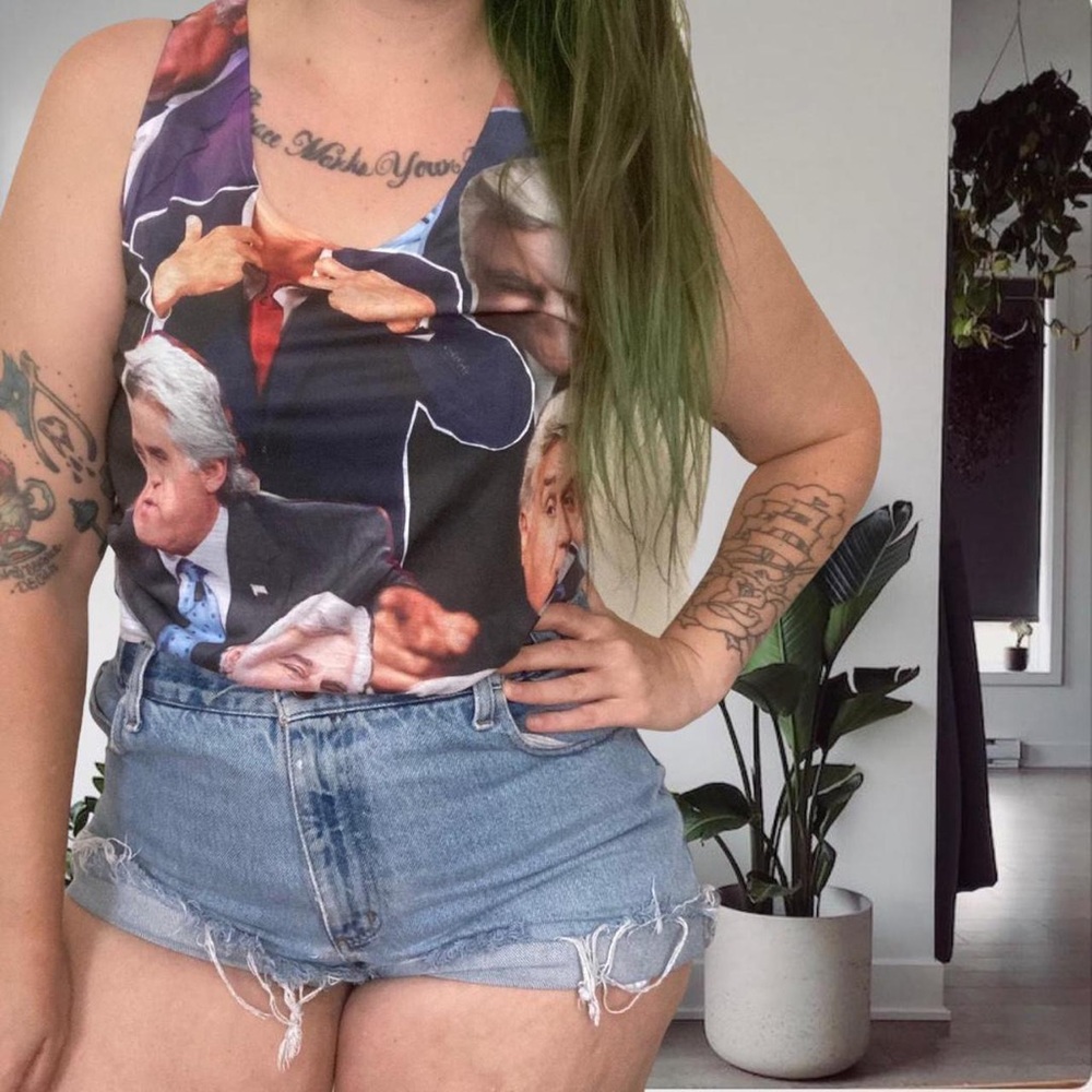 Vintage Y2K Faces of Jay Leno Lightweight Unisex Tank Multicolor Medium
